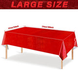 4 Pack Iridescence Red Plastic Tablecloths Shiny Disposable Laser Rectangle Table Covers Holographic Foil Tablecloth Iridescent Party Decoration Birthday Bridal Wedding Christmas 54" X 108"(Red)