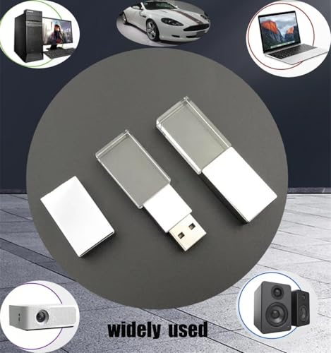 Crystal Usb Flash Drive 3.0 Led Lighting Memory Stick Birthday Wedding Gift Pen Drive (64, Gb)