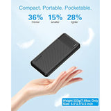 2-Pack 10000Mah Usb C Output Portable Charger Power Bank Fast Charging, Portable Phone Charger External Battery Pack For Iphone, Samsung, Google Lg And Heated Vest