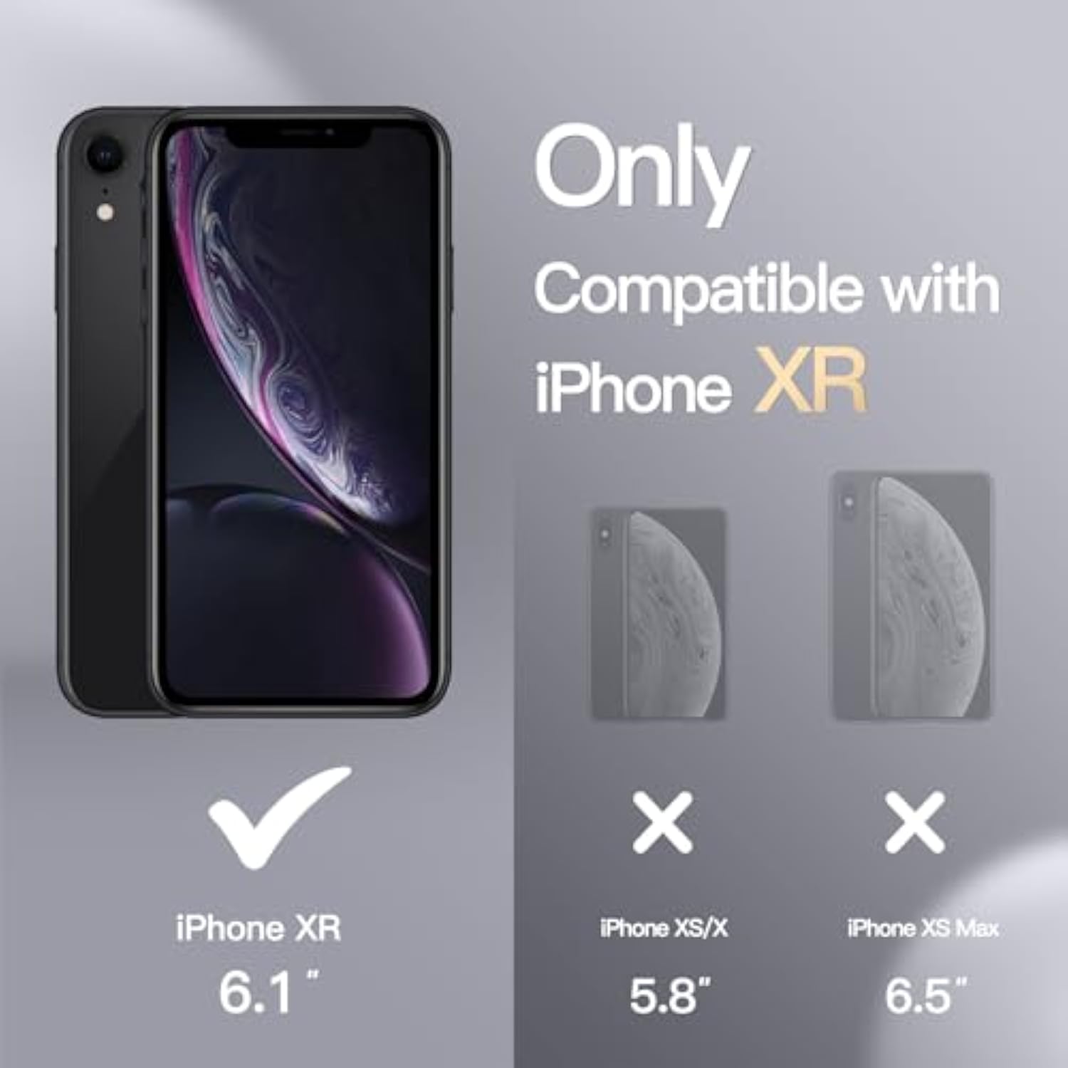 JETech Silicone Case for iPhone XR, 6.1-Inch, Silky-Soft Touch Full-Body Protective Case, Shockproof Cover with Microfiber Lining (Black)