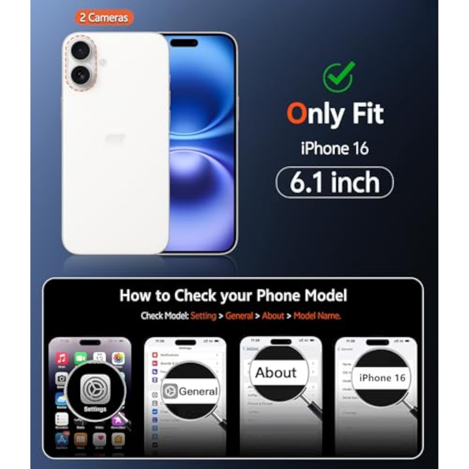 Clear Phone Case Compatible with Magsafe for iPhone 16