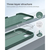 For 15 Case Liquid Silicone Slim Shockproof Protective Cover 6.1 Inch Anti-Scratch Drop Protection,Forest Green