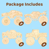Monster Truck Party Favors - 24 Pcs Truck Car Birthday Party Supplies - Car Cards & Paint Crafts - Monster Trucks Birthday Decorations Goodie Bags Gifts Prizes For Kids Boys Toddler