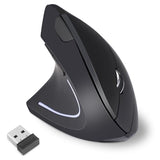 Left Handed Mouse, 2.4G Wireless Left Handed Ergonomic Mouse With 800/1200/1600 Adjustable Dpi, 6 Buttons Wireless Vertical Mouse For Macbook/Laptop/Pc/Desktop-Black