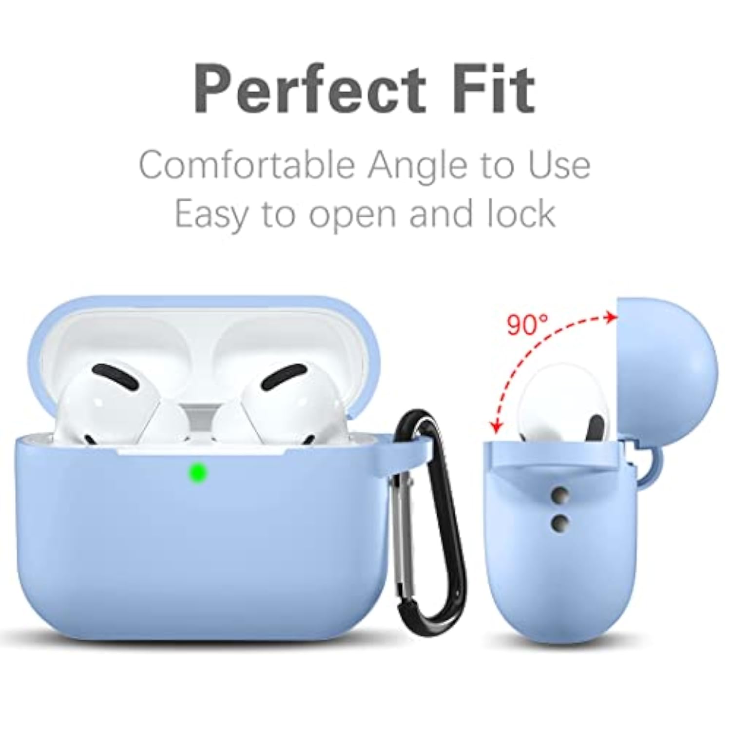 Case Cover For Airpods Pro With Keychain & Lanyard - Soft Silicone Skin Protects 1St & 2Nd Gen, Charging Case [Front Led Visible] - Lilac