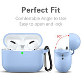 Case Cover For Airpods Pro With Keychain & Lanyard - Soft Silicone Skin Protects 1St & 2Nd Gen, Charging Case [Front Led Visible] - Lilac