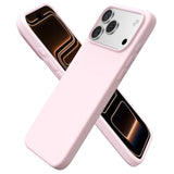 Compatible With Iphone 17 Pro Max Case 6.9", Slim Liquid Silicone 3 Layers Soft Gel Rubber Shockproof Protective Cover With Anti-Scratch Microfiber Lining-Chalk Pink