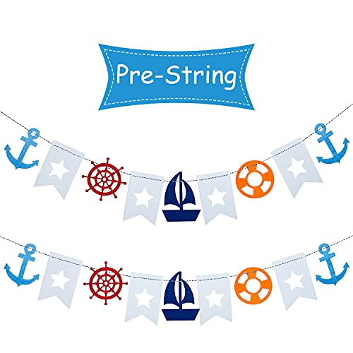 2 Pcs Nautical Bunting Banner Cruise Door Decorations