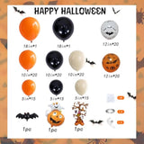 Halloween Balloon Garland Arch Kit Black Orange Sand White Balloons Bats Pumpkin Party Decorations