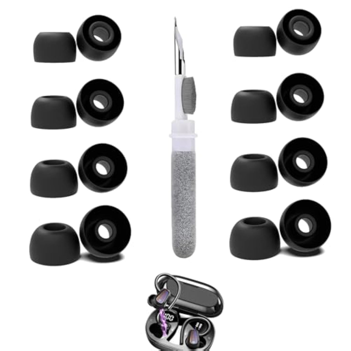 [8 Pairs] Replacement Ear Tips For Oyib S75, With 3 In 1 Cleaner Kit, Silicone Ear Tips (Xs/S/M/L)