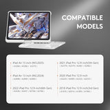 Transparent Case With Wireless Keyboard For Ipad Air 13-In.(M3/M2, 2025/2024), 7 Colors Backlight, Trackpad, 360°Rotating Stand For Ipad Pro 12.9-In (6/5/4/3 Gen), Tech Style