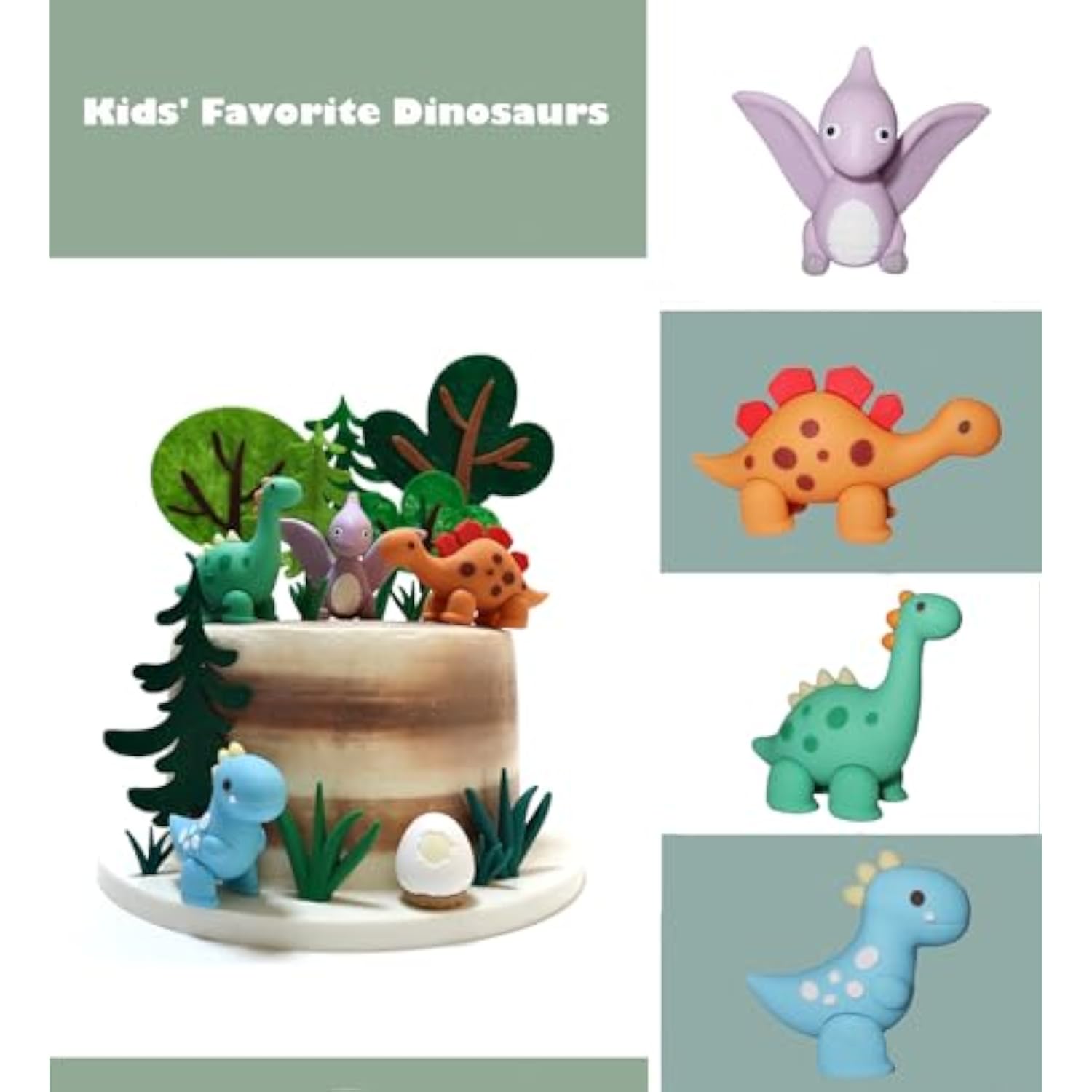 Dinosaur Cake Toppers, 3D Dinosaurs Cake Toppers For Kids, Cake Topper For Dinosaur Themed Party, Dinosaur Baby Shower