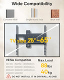 Landscape to Portrait Rotating TV Wall Mount for Vertical Mounting of Displays,Menu Wall Board Mount for 26-65" TVs Holds 88 lbs, Full Motion Corner