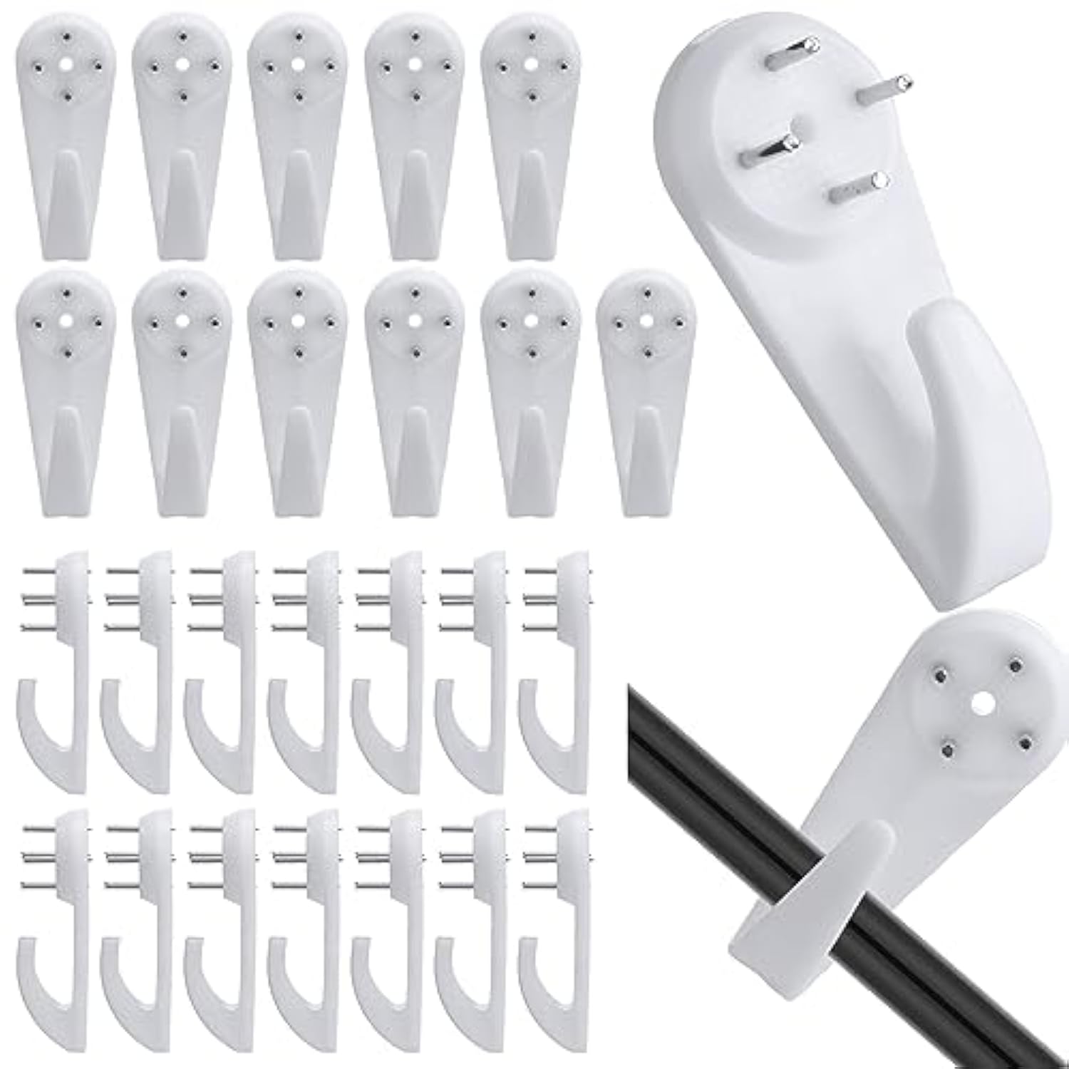 100 Pcs Christmas String Light Hooks Fairy Light Hooks No Drilling Invisible Heavy Duty Nail Hangers For Outdoor Brick Wall Hanging Christmas Decorations