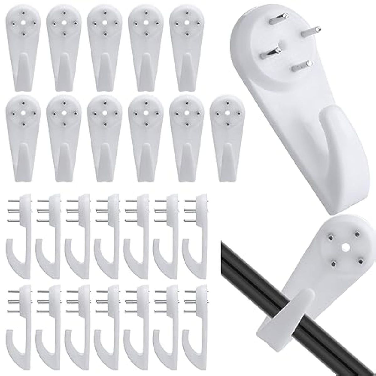 100 Pcs Christmas String Light Hooks Fairy Light Hooks No Drilling Invisible Heavy Duty Nail Hangers For Outdoor Brick Wall Hanging Christmas Decorations