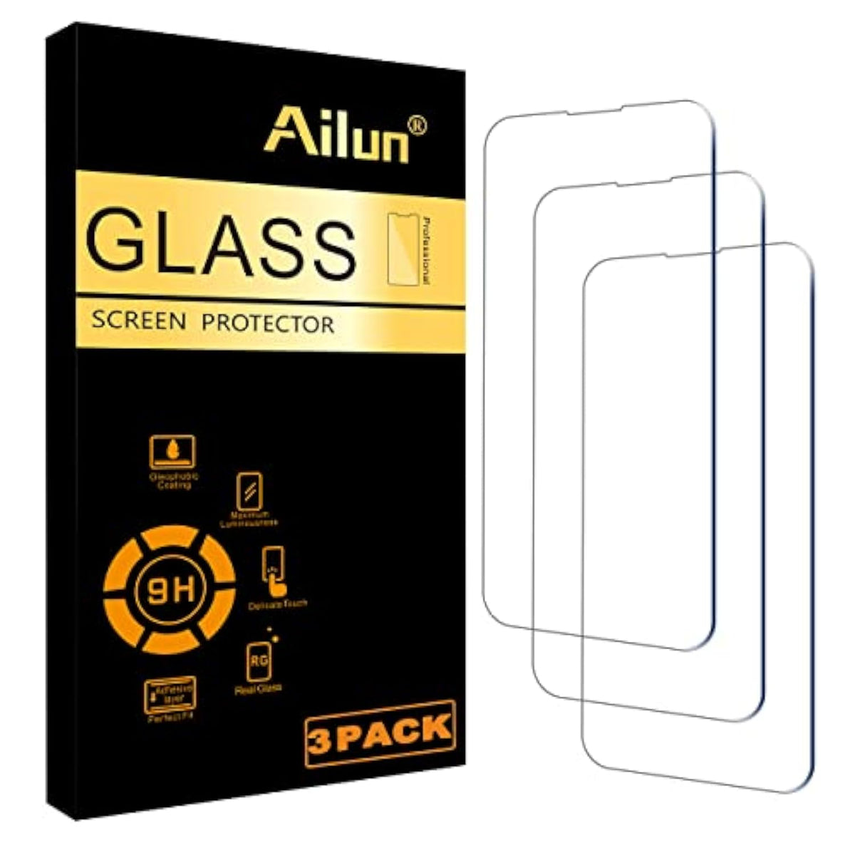 Iphone 14 14 Pro 6.1 Inch Tempered Glass Screen Protector 3 Pack Case Friendly