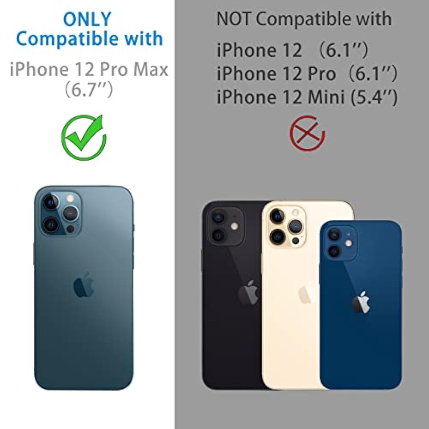 3 Pack Tempered Glass Camera Lens Protector For Iphone 12 Pro Max 6.7", Ultra Hd, 9H Hardness, Anti-Scratch, Case Friendly, Easy To Install [No Affect On Night Shots]