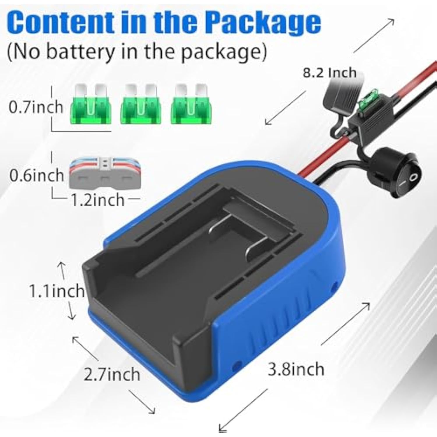 2 Pack For Power Wheel Battery Adapter Fit For Kobalt 24V Battery With Wire Connector, 14 Gauge Wire, 30Amp Fuse And Switch Button, Diy Use For Rc Car, Robotics, Rc Truck, And Work Lights