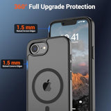 Magnetic For Iphone 16E Case (Compatible With Magsafe)( Grade Drop Protection) Slim Translucent Matte Shockproof With Anti-Fingerprint Phone Case 2025,Black