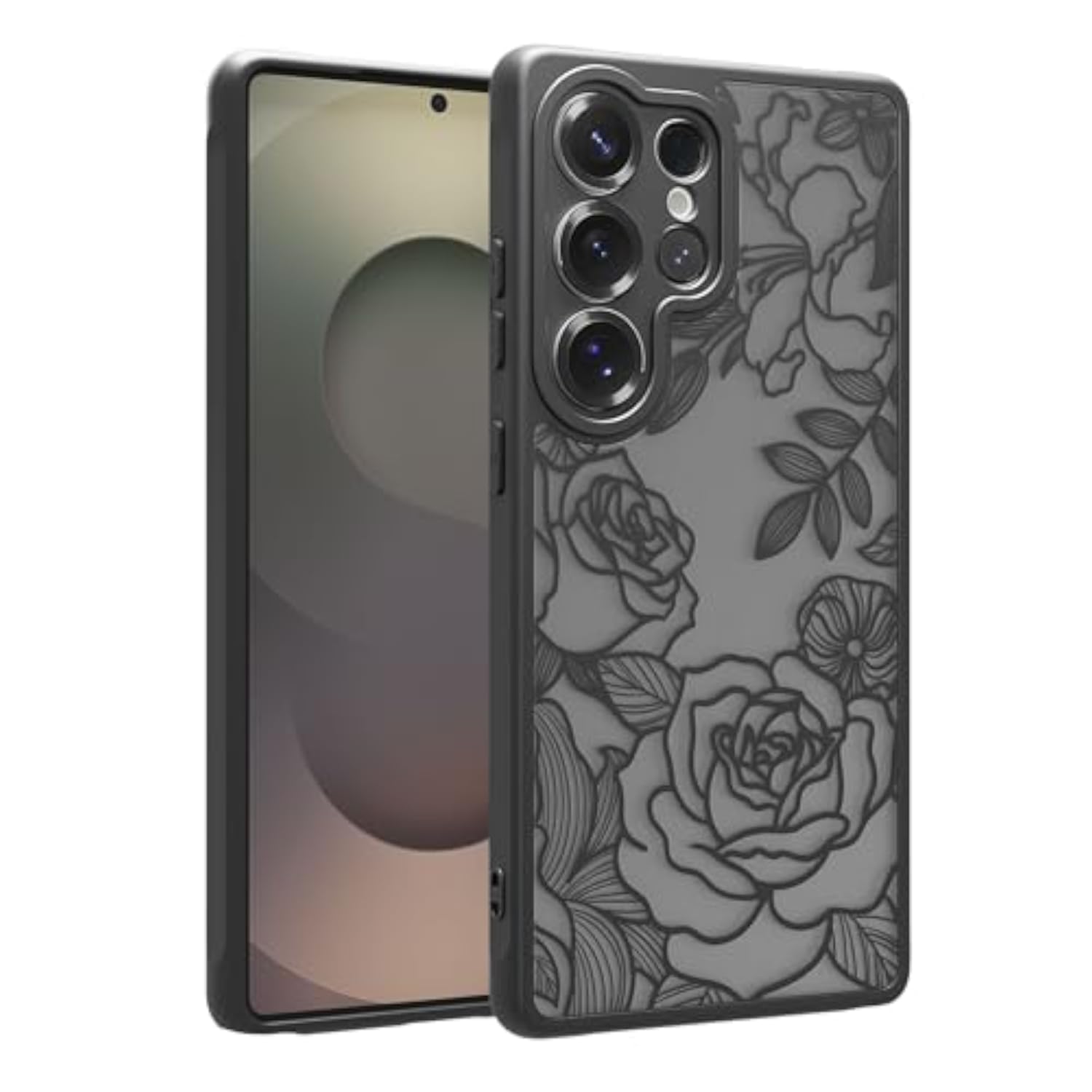 Black Rose Slim Protective Cover for Samsung S24 Ultra