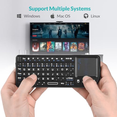 Mini Bluetooth Keyboard,2.4G Handheld Wireless Protable Backlit Keyboard With Touchpad,Compatible With Smart Tv,Google, Fire Stick,Htpc/Iptv,Pc