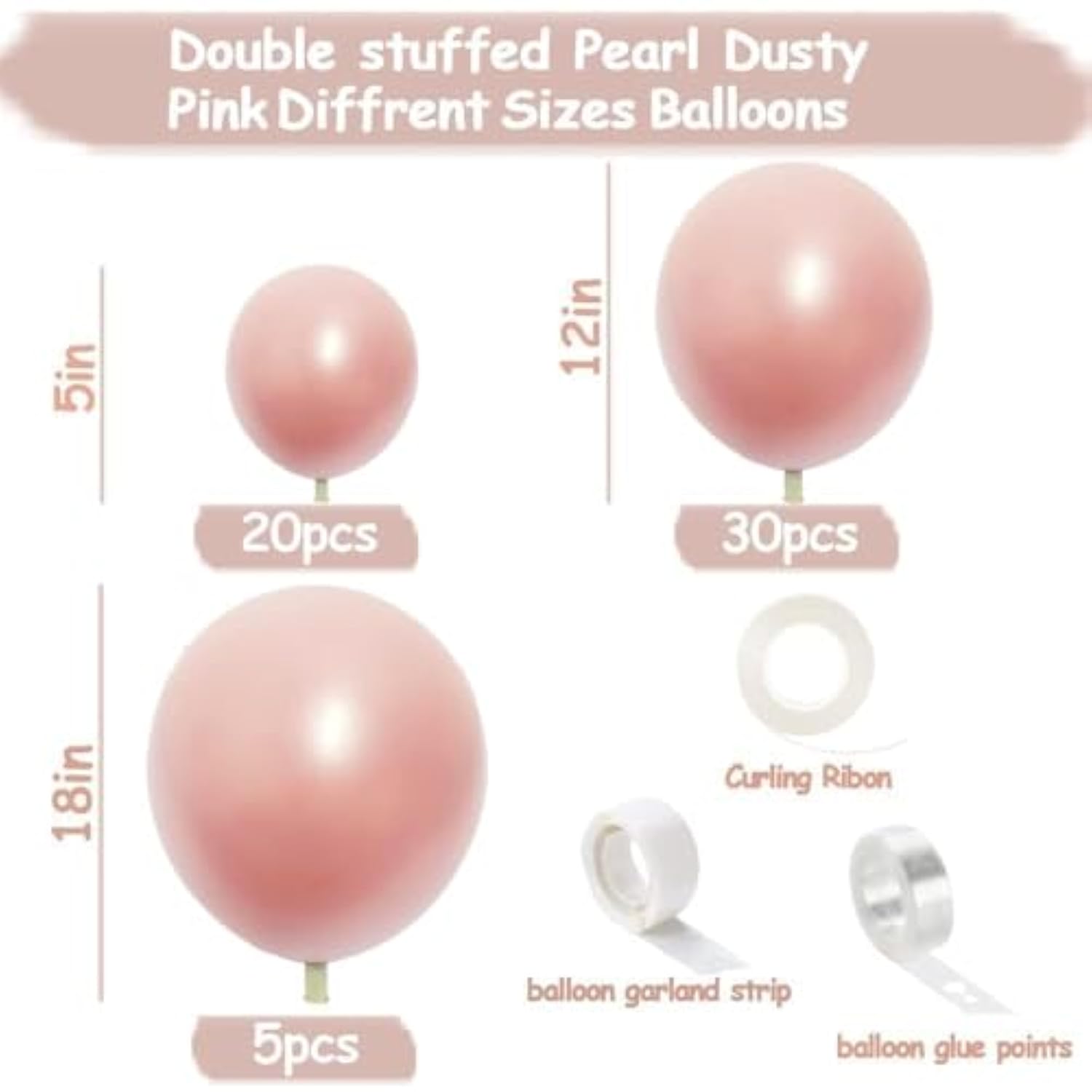 Dusty Rose Balloon Garland Kit: Pearl Pink Boho Wedding Decor