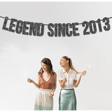Pre-Strung Legend Since 2013 Banner For 12Th Birthday Party Decoration,Happy 12Th Men Women Birthday Party Banner,Handmade - Black