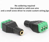 3.5mm 3 Pole Female TRS Stereo Audio Video 1/8" Jack to 3 Screw Solderless Terminal Female Adapter AUX Balun Connector for Headphone 2pcs