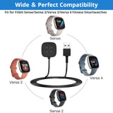 2-Pack Fitbit Versa and Sense Charger Cable 3.3Ft Magnetic Replacement