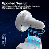 Charging Dock Compatible For Quest 2, Vr Controller And Headset Charge Simultaneously, [Updated Support Elite Strap With Battery] (With 2 Rechargeable Batteries)