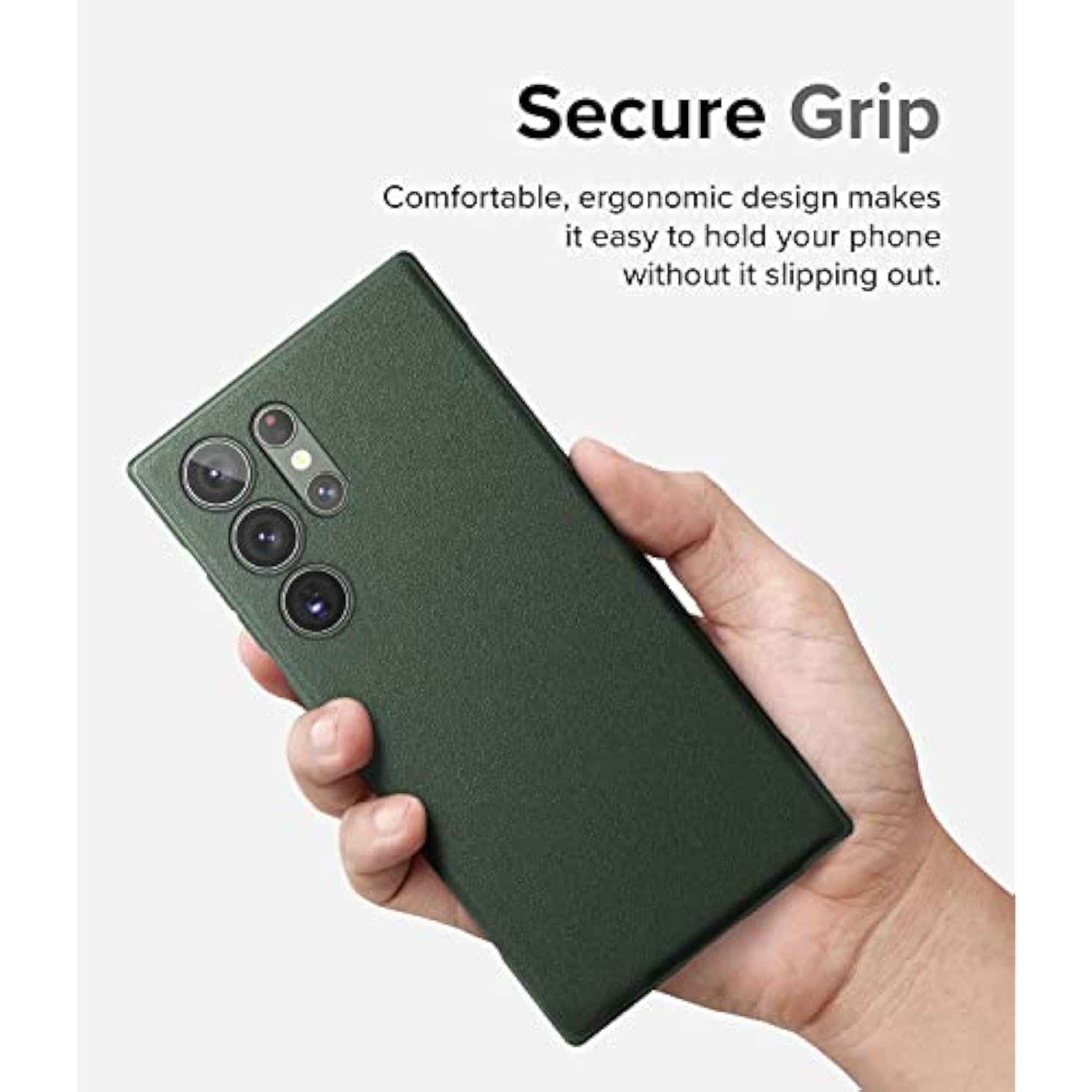 Ringke Onyx [Feels Good in The Hand] Compatible with Samsung Galaxy S23 Ultra Case, Anti-Fingerprint Technology Prevents Oily Smudges Non-Slip Enhanced Grip Precise Cutouts for Camera - Dark Green