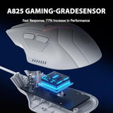 Pg1 Wired Computer Gaming Mouse Ergonomic, 12800 Dpi High-Precision, 6 Programmable Buttons, Rgb Backlit For Gaming - White Gray