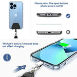 Phone Lanyard 2 Pcs-1 Pcs Adjustable Neck Strap,1 Pcs Wrist Strap,2 Pads,Universal Crossbody Multifuctional Cell Phone Lanyards Compatible With Most Smartphones(Black)