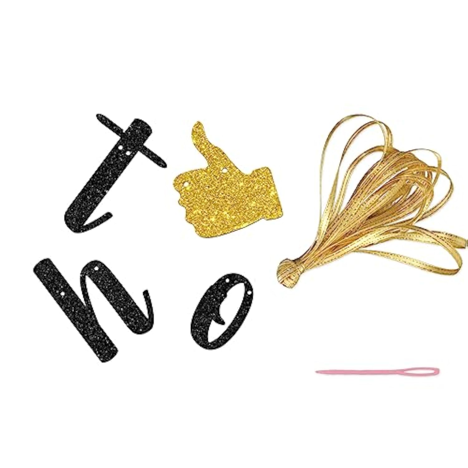 Black glitter “Holy Shit You Did It” banner for funny high school/college grad parties