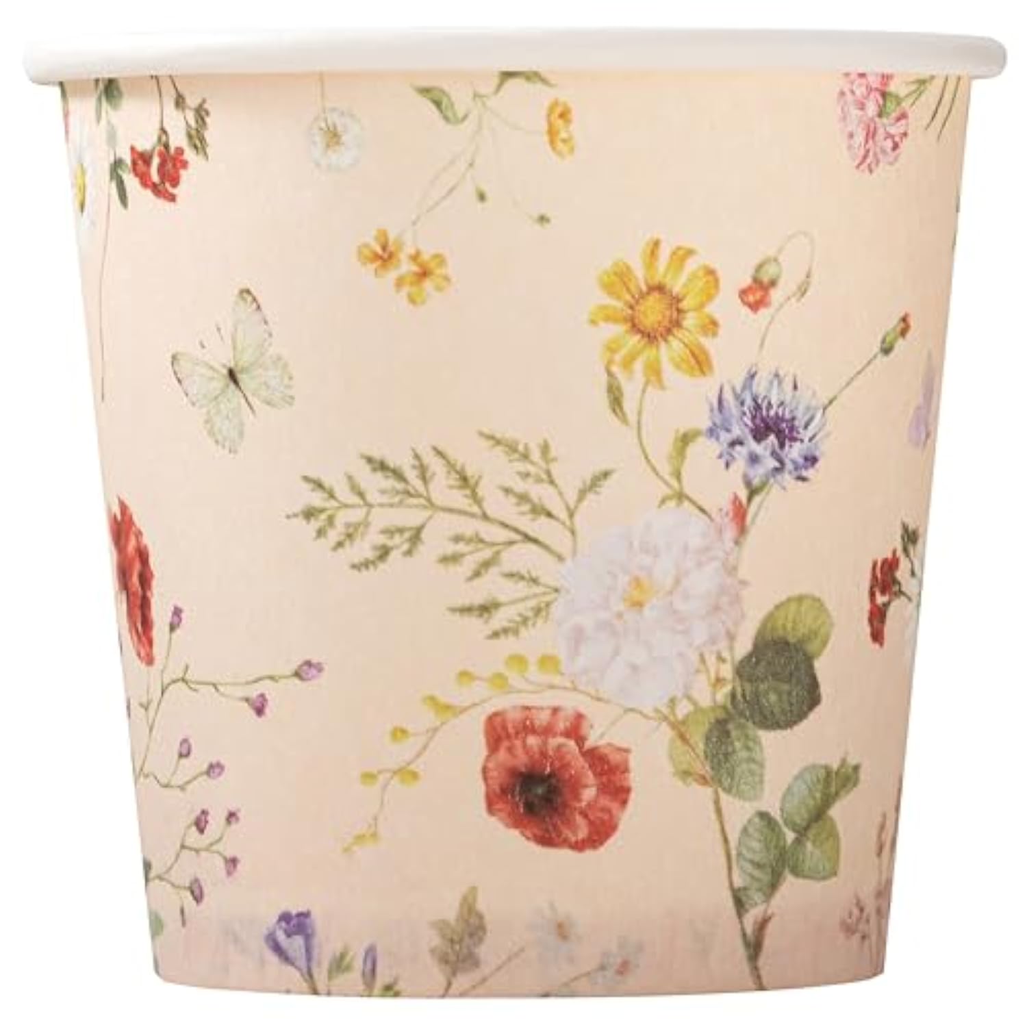 3Oz Bathroom Cups[150 Pack] Disposable Paper Dixie Cup, Elegant Vintage Floral Small Mouthwash Cups, Hot/Cold Beverage Coffee, Dessert For Birthday Parties, Home-Use, Picnics, Ceremonies