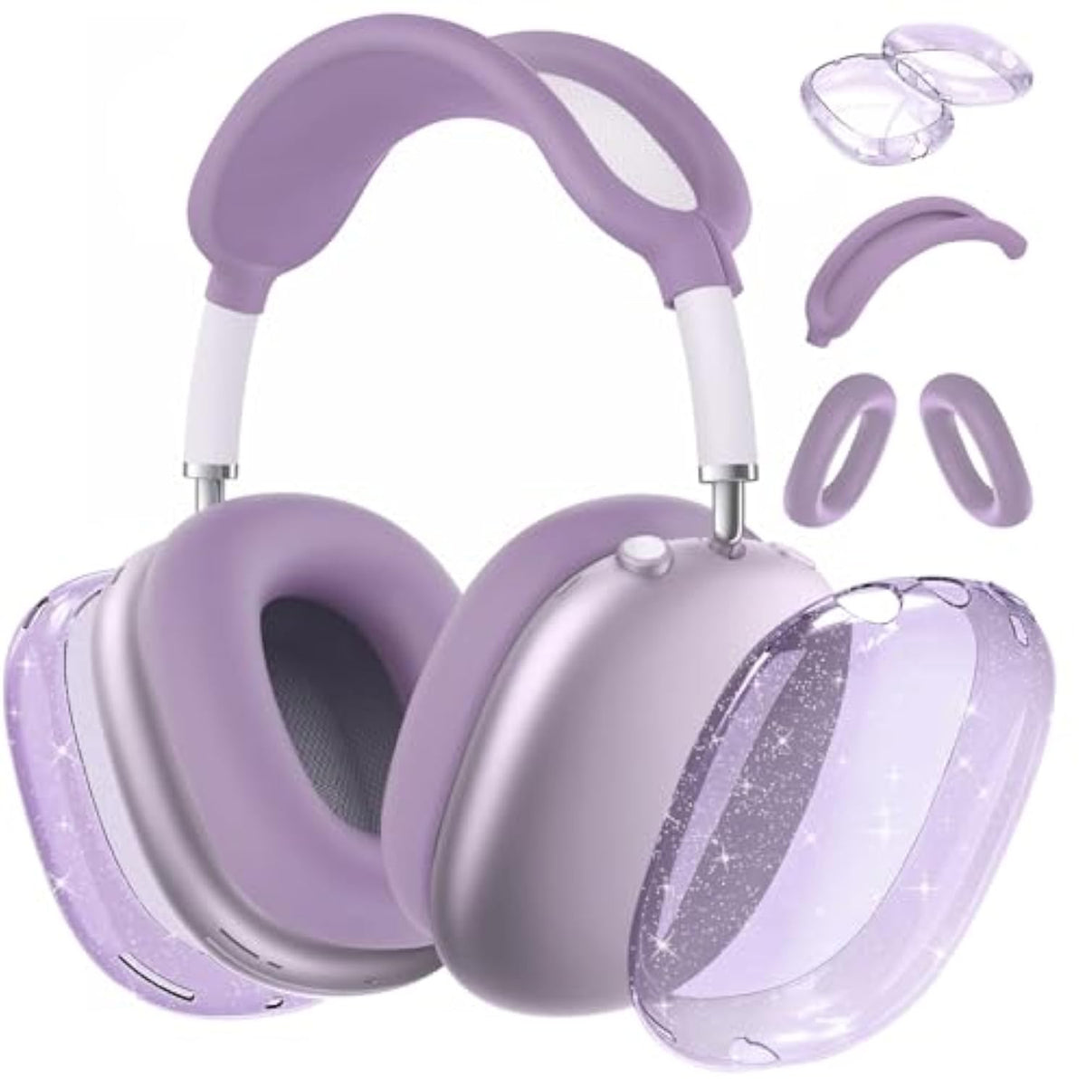 For Airpods Max Case Cover,Anti-Scratch Ear Pad Case Cover/Ear Cups Cover/Headband Cover For Airpods Max. Clear Soft Tpu And Silicone,Skin Scratch Proof.