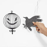 Halloween Crow Garland Black Cage Raven Gothic Party Hanging Haunted Decor