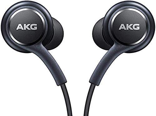 OEM Earbuds Stereo Headphones for  Galaxy S10 S10e Plus Cable - Designed by AKG - with Microphone and Volume Buttons (Black) - 2 Pack