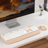 Wireless Keyboard And Mouse Combos, Retro Keyboard And Mouse Wireless 104 Keys Full Size, 2.4Ghz Connection And Optical Mouse For Windows, Mac, Pc, Laptop For Home And Office (White Milk Tea)