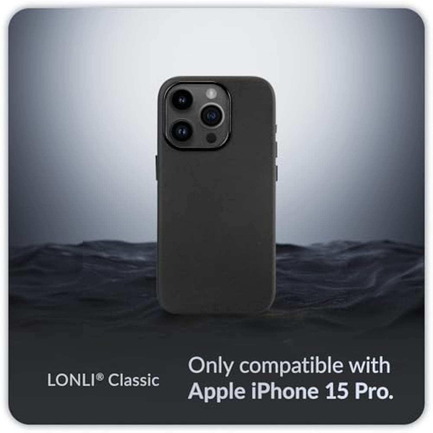 Classic - (For Iphone 15 Pro) - European Nappa Leather Phone Case - Smoothen And Soften Over Time - Compatible With Magsafe - Black