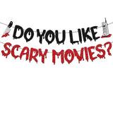 Horror Movie Night Banner: Scream Theme Spooky Party Decor