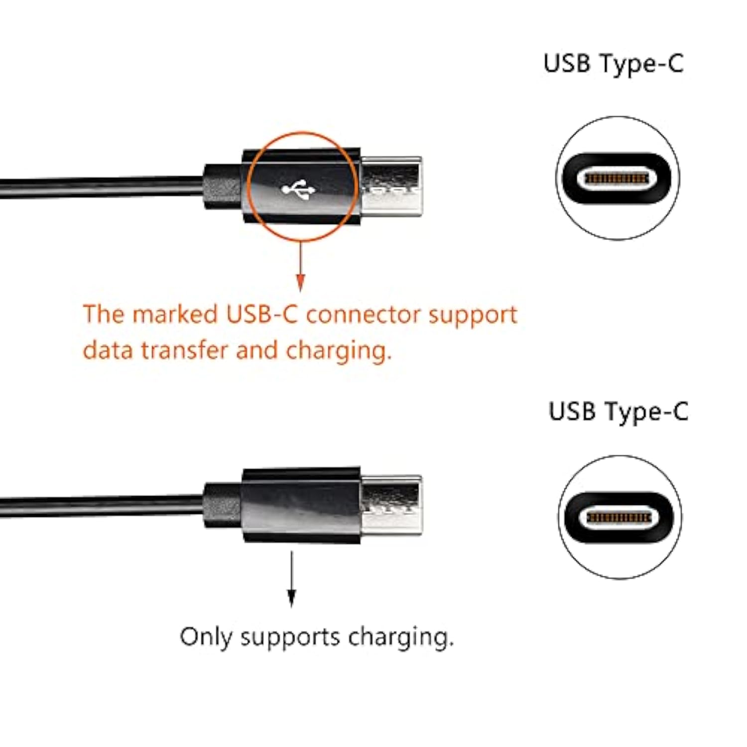 Usb Type C Splitter Charging Cable,1Ft 2 In 1 Multi Charging Cable, Usb A To 2