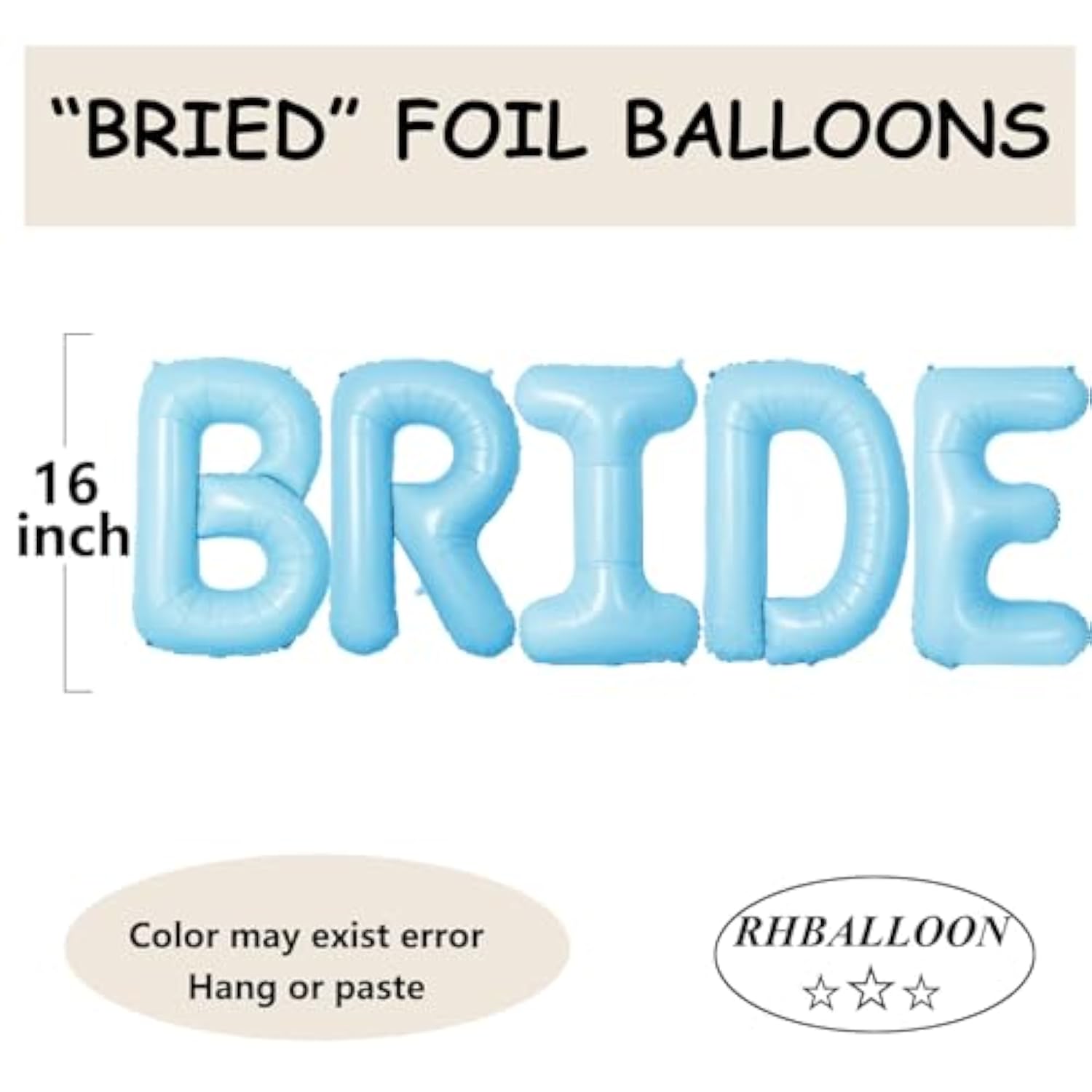 Macaron Blue Bride Balloons Wedding Bachelorette Balloons Letter Balloon Bridal Shower Decorations For Bride Party Decoration Wedding Party Decorations Engagement Balloon Sets-5 Pcs