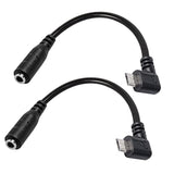 Micro Usb Male To Aux 3.5Mm Audio Cable Cord, 2 Pack 1/8" 4 Pole Trrs Female T