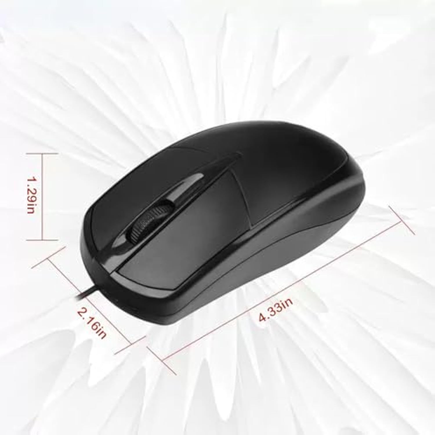 Wired Mouse, Ergonomic Computer Mouse, Usb For Right Or Left Hand, With Durable Clicks For Pc, Computer, Laptop, Desktop, Chromebook, Notebook, Mac(Black)