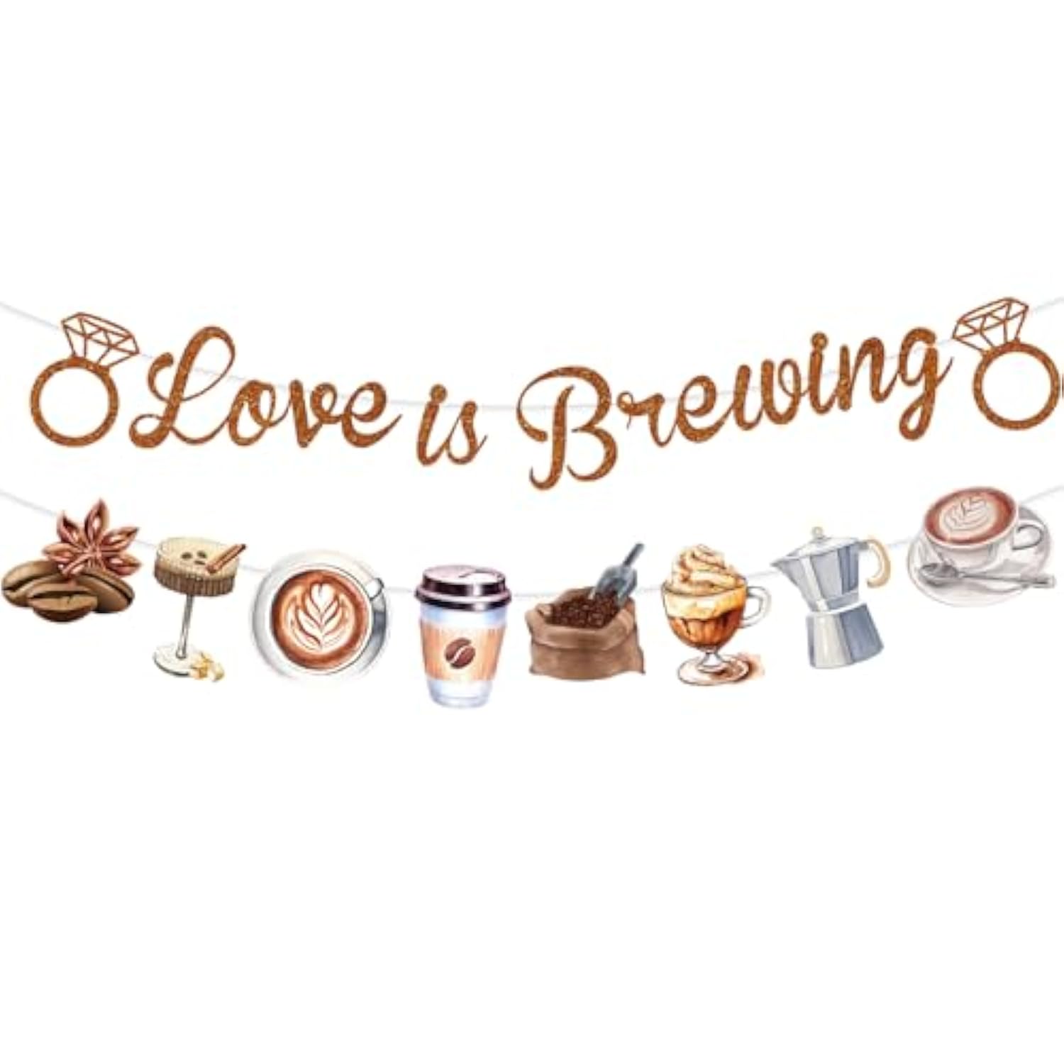 Love Is Brewing Bridal Shower Decorations, Espresso Martini Banner for Party