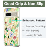 Compatible With Pixel 7 Case Clear With Design Soft Tpu Shock Absorption Slim Embossed Pattern Protective Back Cover For Pixel 7 5G 6.3Inch (Stained Glass Flower)