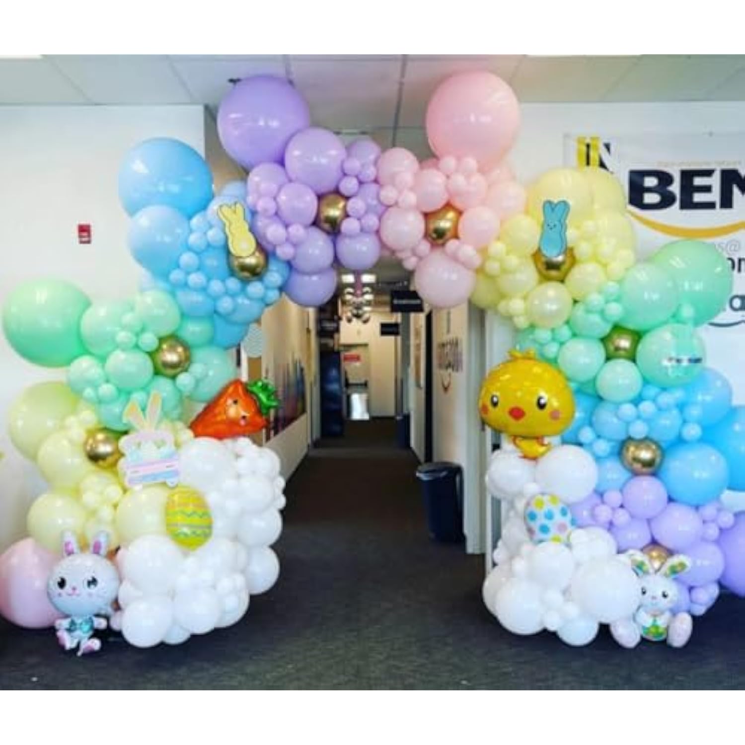 Easter Balloon Garland Arch Kit,151Pcs Pastel Balloon Arch With Bunny Carrot Chick Egg Foil Balloons For Easter Party Supplies Spring Baby Shower Decorations