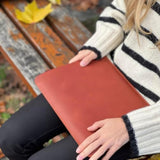 Genuine Vintage Leather Sleeve Case For 13-Inch Macbook Air/Pro 2018-2026 M1 M2 M3 M4 / 13 Macbook Pro M1 M2 M3 M4 Max (2018-2026) (Vertical, Cognaq)