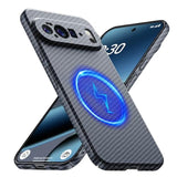 Magnetic Google Pixel 10 Pro Xl Case,Ultra-Thin Soft Touch Skin Carbon Fiber Bump Texture [Compatible With Pixelsnap/Magsafe],Slim Minimalist Lightweight Protective Matte Hard Cover-Black